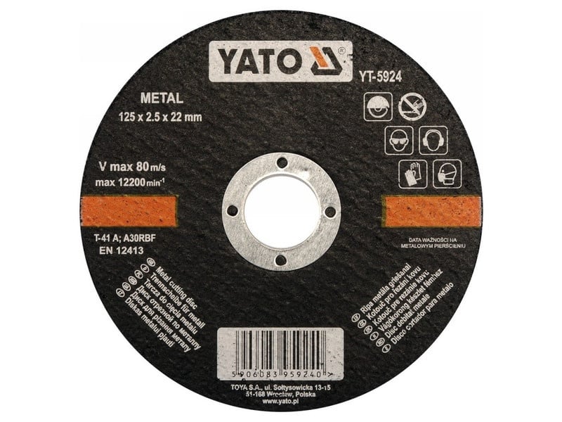 YATO Disc de tăiat pentru metal 125 x 2,5 x 22 mm