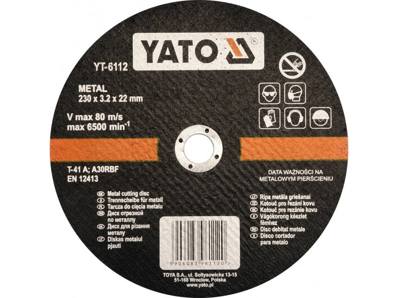 YATO Disc de tăiat pentru metal 230 x 3,2 x 22 mm