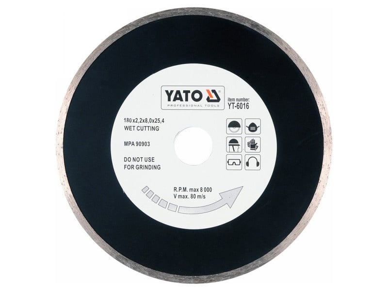 YATO Disc de tăiere diamantat 180 x 2,2 x 5,3 x 25,4 mm continuu