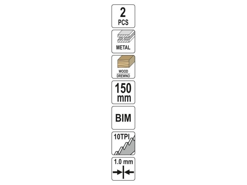 YATO Foaie de ferăstrău Saber 150 mm/10TPI bimetal (2 bucăți)