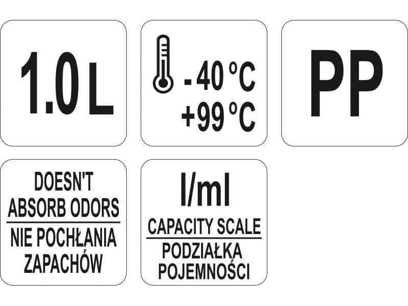 YATO GASTRO Ulcior de măsurare din plastic 1000 ml - 1 | YEO