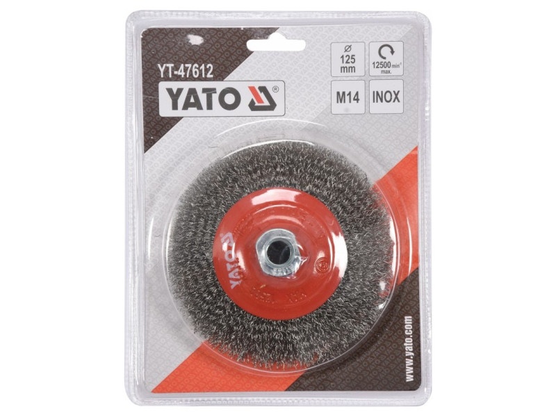 YATO Perie rotundă înclinată M14 125 mm inox - 2 | YEO