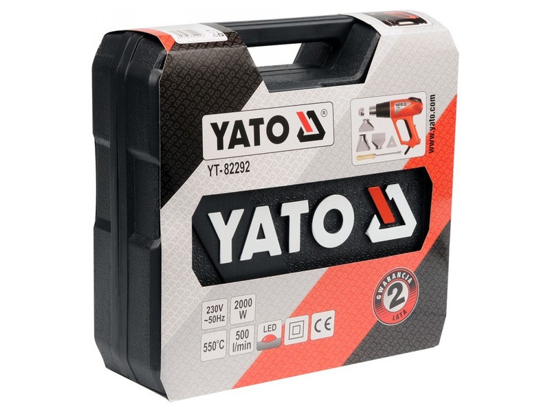 YATO Pistol termic cu afișaj LED + accesorii 550 °C 2000 W - 3 | YEO