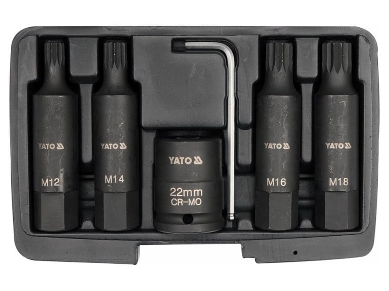 YATO Set de mufe pentru mașini 6 piese Spline 3/4" M12-M18 CrMo