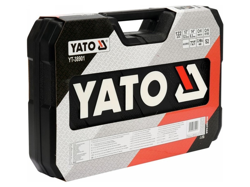 YATO Set de scule 122 piese 1/4", 1/2" CrV CrMo - 4 | YEO