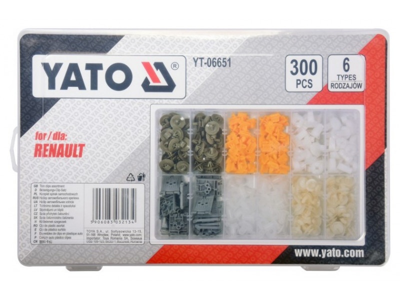 YATO Set patent din plastic 300 piese Renault - 1 | YEO