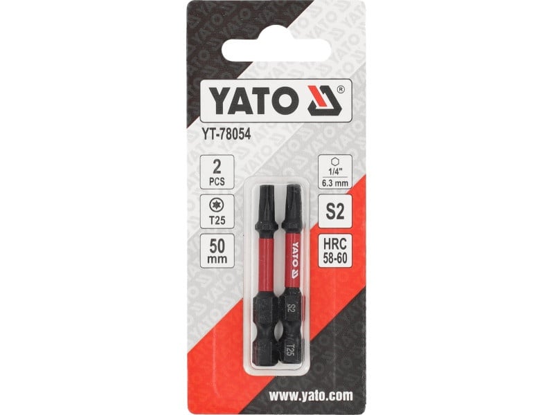 YATO Vârf bit de impact T25 x 50 mm (2 bucăți)