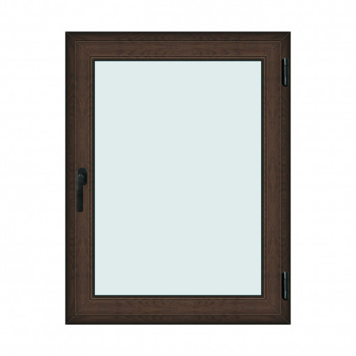 Fereastra 100x130cm, 1 canat, wenge (tabac), dreapta si rabatare, Klass, 7cm, 6 camere, 2 garnituri