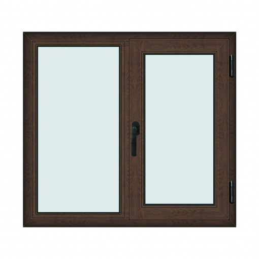 Fereastra 120x110cm, 2 canate, wenge (tabac), dreapta si rabatare, Klass, 7cm, 6 camere, 2 garnituri