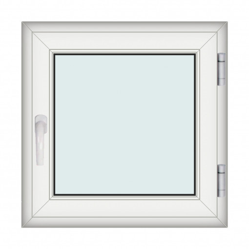 Fereastra 80x80cm, 1 canat, alb, dreapta si rabatare, Klass, 7cm, 6 camere, 2 garnituri