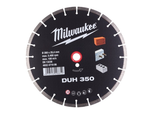 MILWAUKEE Disc diamantat de tăiere 350 x 2,8 x 10 x 25,4 mm segmentat DUH