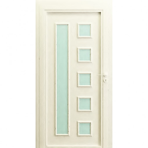 Usa Dublin, PVC & panel decorativ, 90x200cm, alba, stanga, Ramplast, 7cm, 6 camere, T51