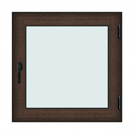 Fereastra 100x100cm, 1 canat, wenge (tabac), dreapta si rabatare, Klass, 7cm, 6 camere, 2 garnituri