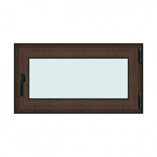 Fereastra 110x60cm, 1 canat, wenge (tabac), dreapta si rabatare, Klass, 7cm, 6 camere, 2 garnituri