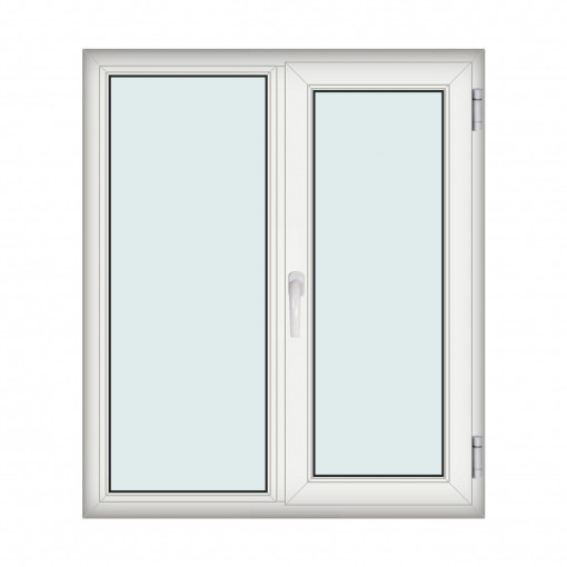 Fereastra 120x140cm, 2 canate, alb, dreapta si rabatare, Klass, 7cm, 6 camere, 2 garnituri