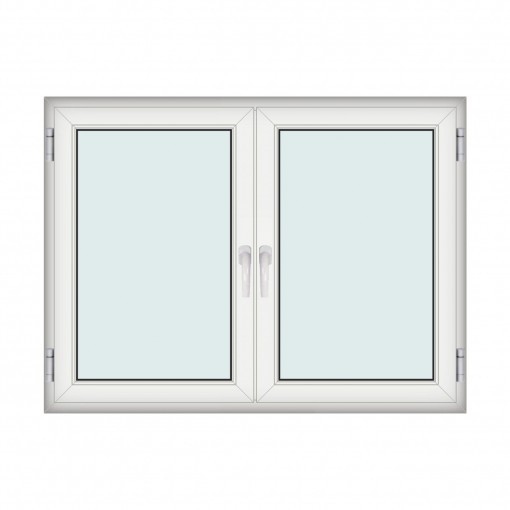 Fereastra 160x125cm, 2 canate, 2 deschideri, cu montant fix, alb, WDS