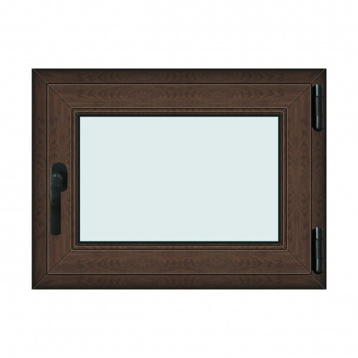 Fereastra 80x60cm, 1 canat, wenge (tabac), dreapta si rabatare, Klass, 7cm, 6 camere, 2 garnituri