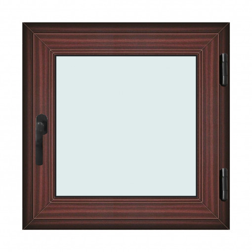 Fereastra 80x80cm, 1 canat, mahon, dreapta si rabatare, Klass, 7cm, 6 camere, 2 garnituri