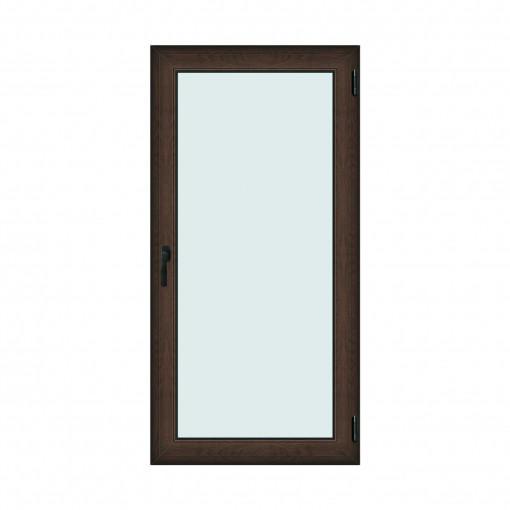 Fereastra 100x200cm, 1 canat, wenge (tabac), dreapta si rabatare, Klass, 7cm, 6 camere, 2 garnituri