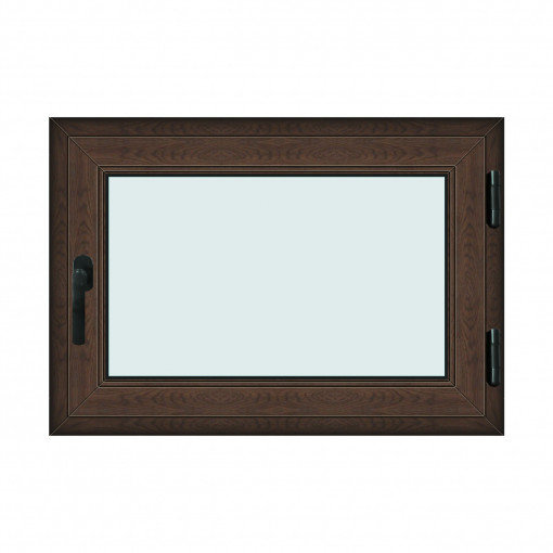 Fereastra 100x70cm, 1 canat, wenge (tabac), dreapta si rabatare, Klass, 7cm, 6 camere, 2 garnituri