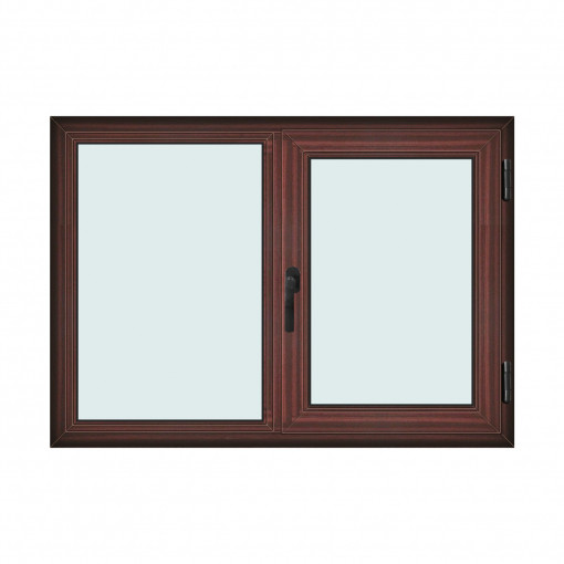 Fereastra 140x100cm, 2 canate, mahon, dreapta si rabatare, Klass, 7cm, 6 camere, 2 garnituri