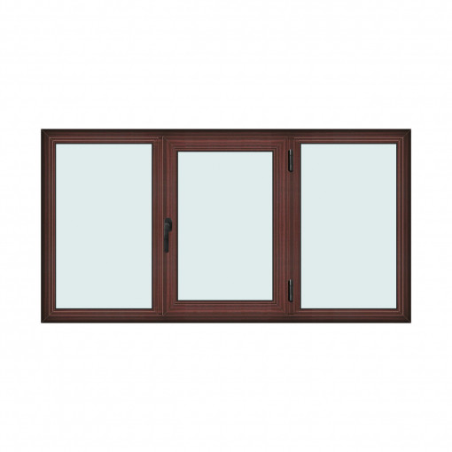 Fereastra 210x110cm, 3 canate, mahon, dreapta si rabatare, Klass, 7cm, 6 camere, 2 garnituri