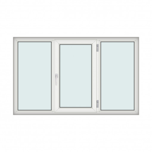 Fereastra 210x130cm, 3 canate, alb, dreapta si rabatare, Klass, 7cm, 6 camere, 2 garnituri