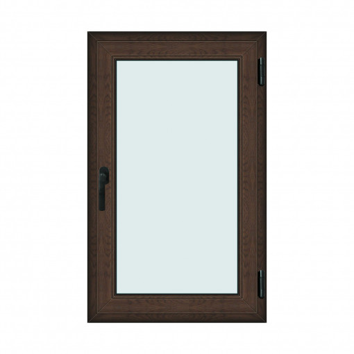Fereastra 80x130cm, 1 canat, wenge (tabac), dreapta si rabatare, Klass, 7cm, 6 camere, 2 garnituri