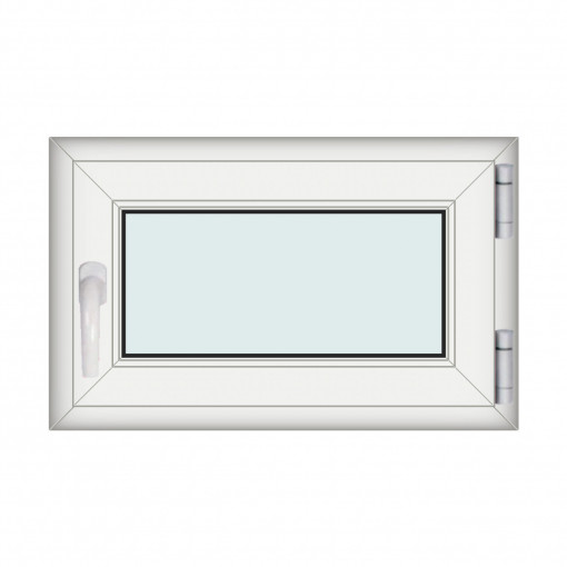 Fereastra 80x50cm, 1 canat, alb, dreapta si rabatare, Klass, 7cm, 6 camere, 2 garnituri