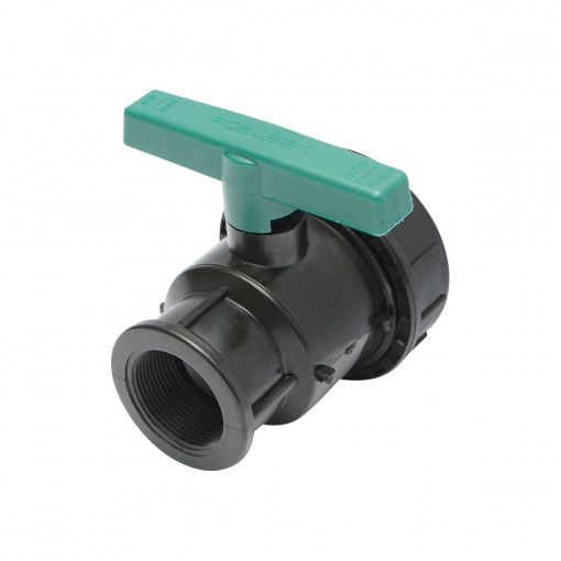 Robinet mufa cu bila, filet interior, D11/2x11/2 toll, PN10, pentru sisteme de irigatii, Cod: DISLU92, Poelsan