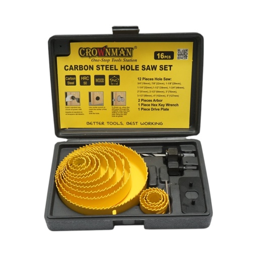 Set 12 carote circulare 19-127mm pentru rigips, lemn, PVC 16 piese, Cod: DISPN32 , Brand: CROWNMAN