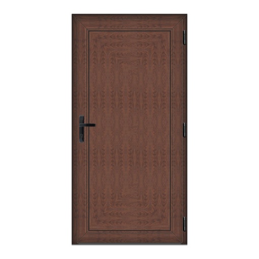 Usa Full Panel, PVC & termopan, 110x190cm, maro, nuc, dreapta, Klass, 6cm, 4 camere, panel maro, nuc
