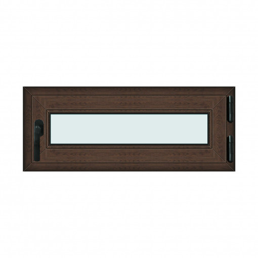 Fereastra 100x40cm, 1 canat, wenge (tabac), dreapta si rabatare, Klass, 7cm, 6 camere, 2 garnituri