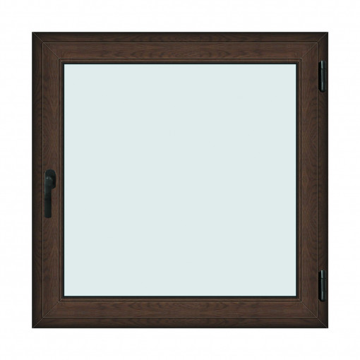 Fereastra 120x120cm, 1 canat, wenge (tabac), dreapta si rabatare, Klass, 7cm, 6 camere, 2 garnituri