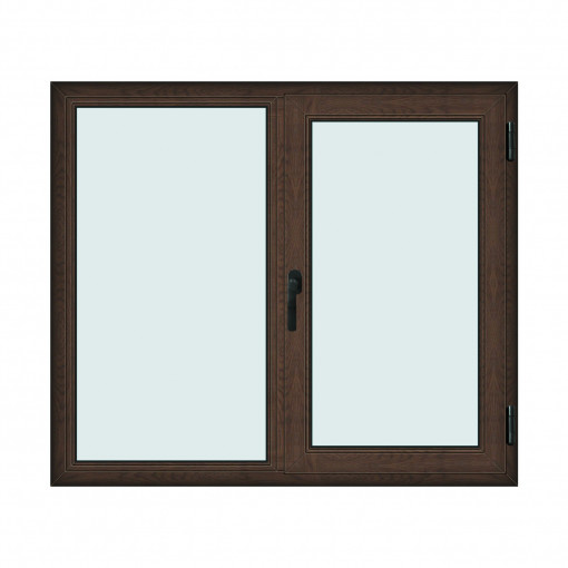 Fereastra 150x130cm, 2 canate, wenge (tabac), dreapta si rabatare, Klass, 7cm, 6 camere, 2 garnituri
