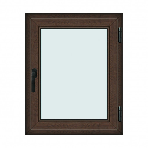 Fereastra 80x100cm, 1 canat, wenge (tabac), dreapta si rabatare, Klass, 7cm, 6 camere, 2 garnituri