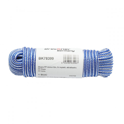 Sfoara PP impletita 4mmx10m, alb/albastru, Cod: BK78399, Echivalență: DISLT01, Breckner Germany