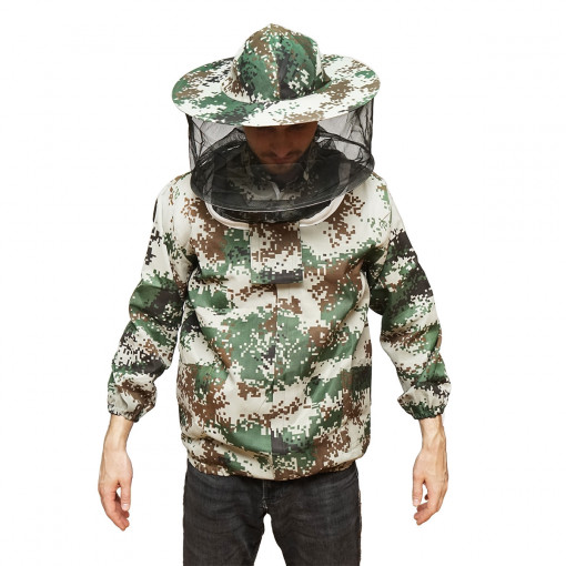 Bluza apicola tip camuflaj marimea XL cu masca protectie, Cod: DISKR76