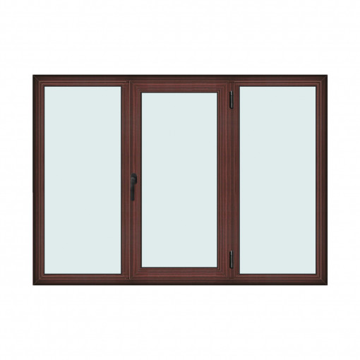Fereastra 210x150cm, 3 canate, mahon, dreapta si rabatare, Klass, 7cm, 6 camere, 2 garnituri