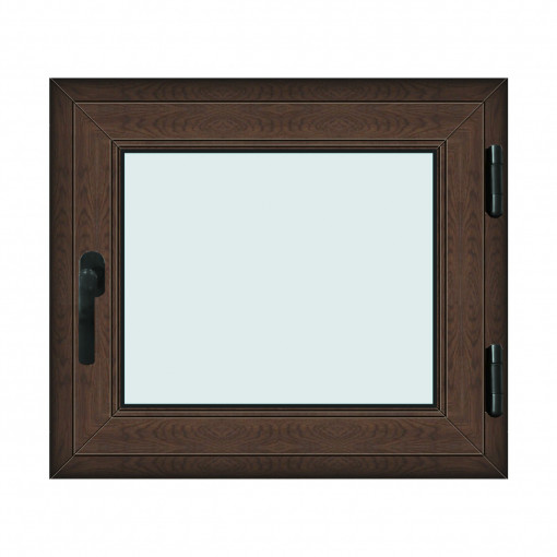 Fereastra 80x70cm, 1 canat, wenge (tabac), dreapta si rabatare, Klass, 7cm, 6 camere, 2 garnituri