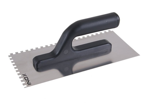 Fier de netezit zimțat 125 x 270 mm inox cu mâner din plastic 6 x 6 mm