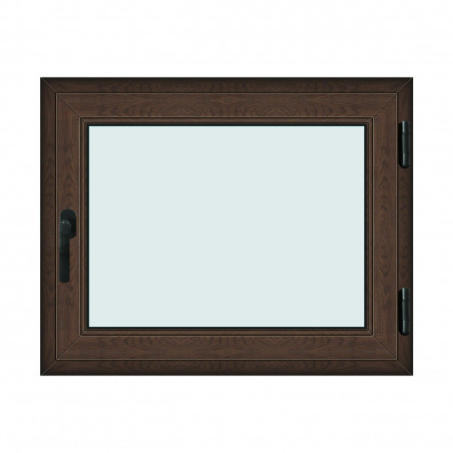 Fereastra 100x80cm, 1 canat, wenge (tabac), dreapta si rabatare, Klass, 7cm, 6 camere, 2 garnituri