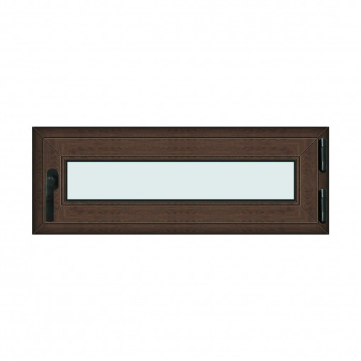 Fereastra 110x40cm, 1 canat, wenge (tabac), dreapta si rabatare, Klass, 7cm, 6 camere, 2 garnituri