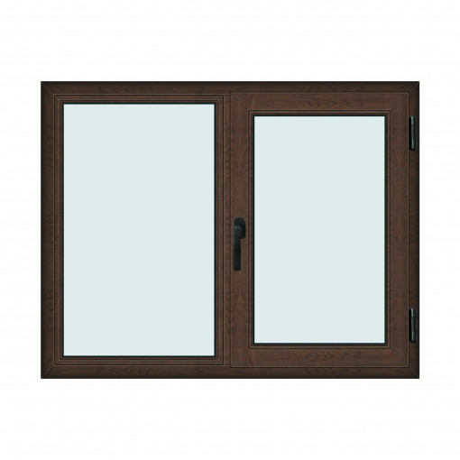 Fereastra 140x110cm, 2 canate, wenge (tabac), dreapta si rabatare, Klass, 7cm, 6 camere, 2 garnituri