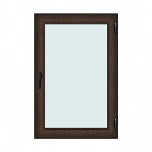 Fereastra 100x150cm, 1 canat, wenge (tabac), dreapta si rabatare, Klass, 7cm, 6 camere, 2 garnituri