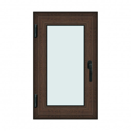 Fereastra 60x100cm, 1 canat, wenge (tabac), stanga si rabatare, Klass, 7cm, 6 camere, 2 garnituri