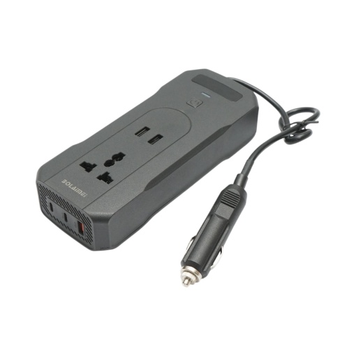 Invertor tensiune 12V-220V 200W, display digital LED, unda sinusoidala modificata, port USB, USB-C, iesire AC pentru laptop, telefon, frigider auto , Cod: BK79821