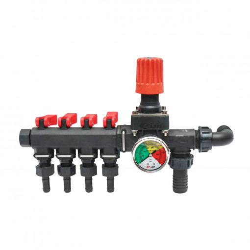 Distribuitor cu 4 cai si manometru cu glicerina pentru erbicidator, Cod: DISBD07, Brand: BRECKNER GERMANY