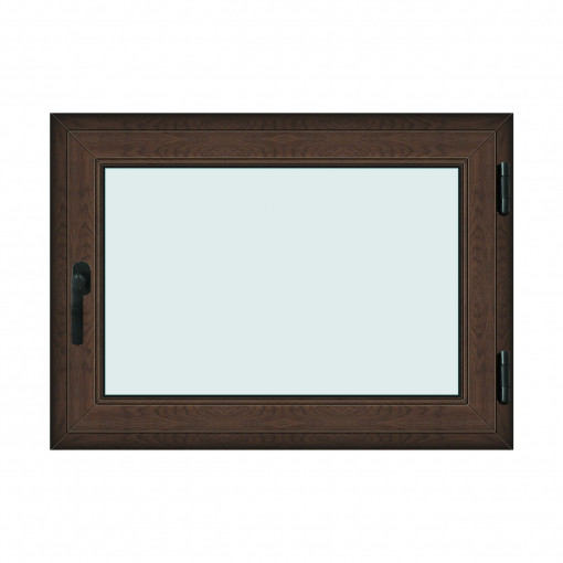 Fereastra 110x80cm, 1 canat, wenge (tabac), dreapta si rabatare, Klass, 7cm, 6 camere, 2 garnituri