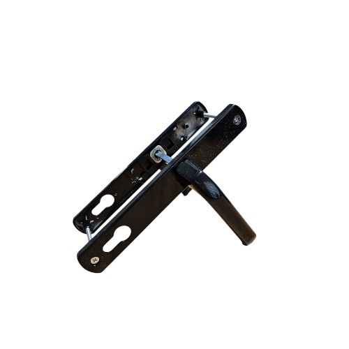 Maner usa, aluminiu, cu arc, latime sild 35mm, interax 92mm, negru, reversibil, tija si suruburi incluse, Glasspandoor